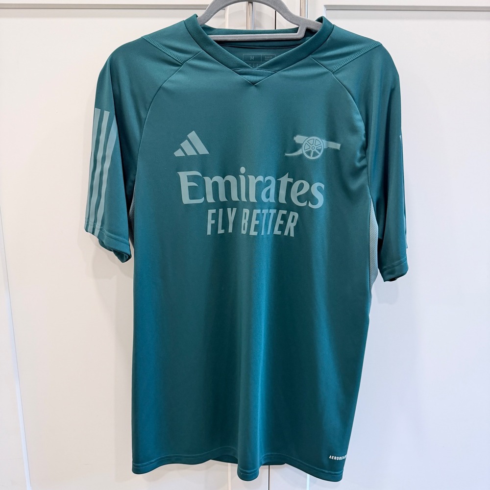 Adidas Arsenal FC Training Jersey Mens M Teal Green AEROREADY Slim Fit Emirates
